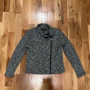 Forever 21 Grey knit asymmetrical moto jacket size M NWT